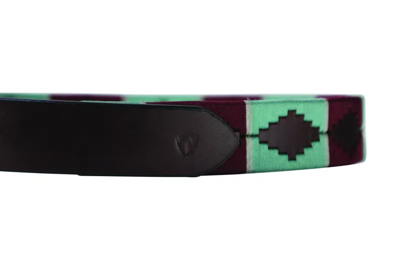 Hy Equestrian Synergy Polo Belt - Aqua/Fig-1